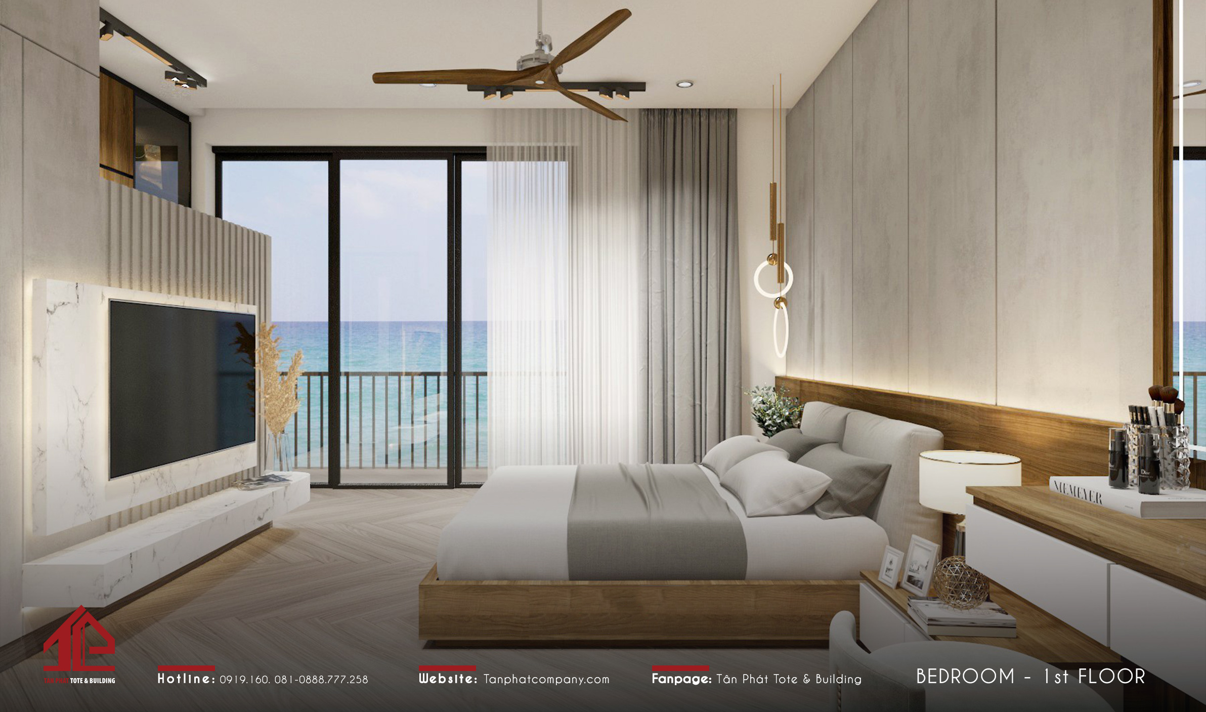 Thiết kế cửa sổ lớn giúp tận dụng ánh sáng và không khí tự nhiên.. View biển "triệu đô" giúp tăng thêm phần thư giản cho chủ nhân căn phòng