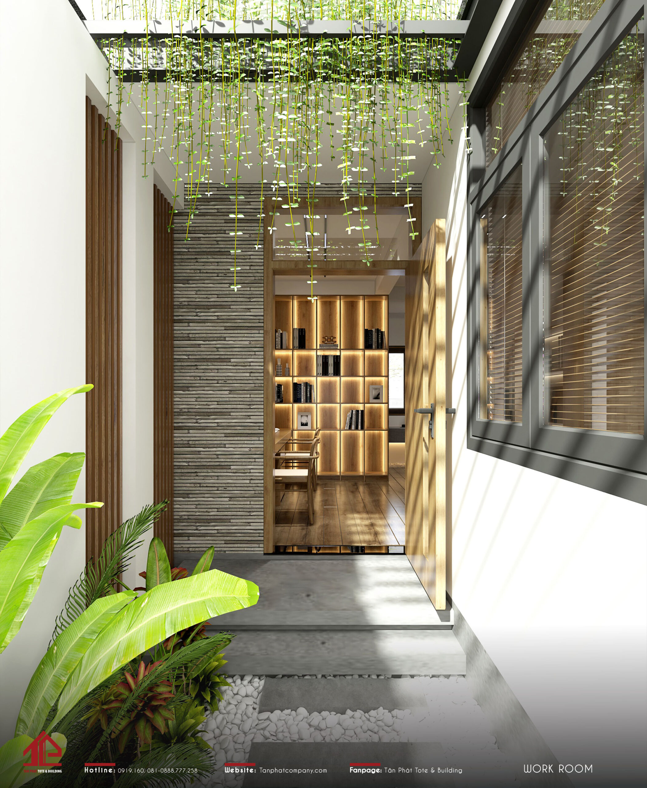 Quay người sang trái là một khoảng không xanh mát, giúp tinh thần trở nên thư thái và nhẹ nhàng