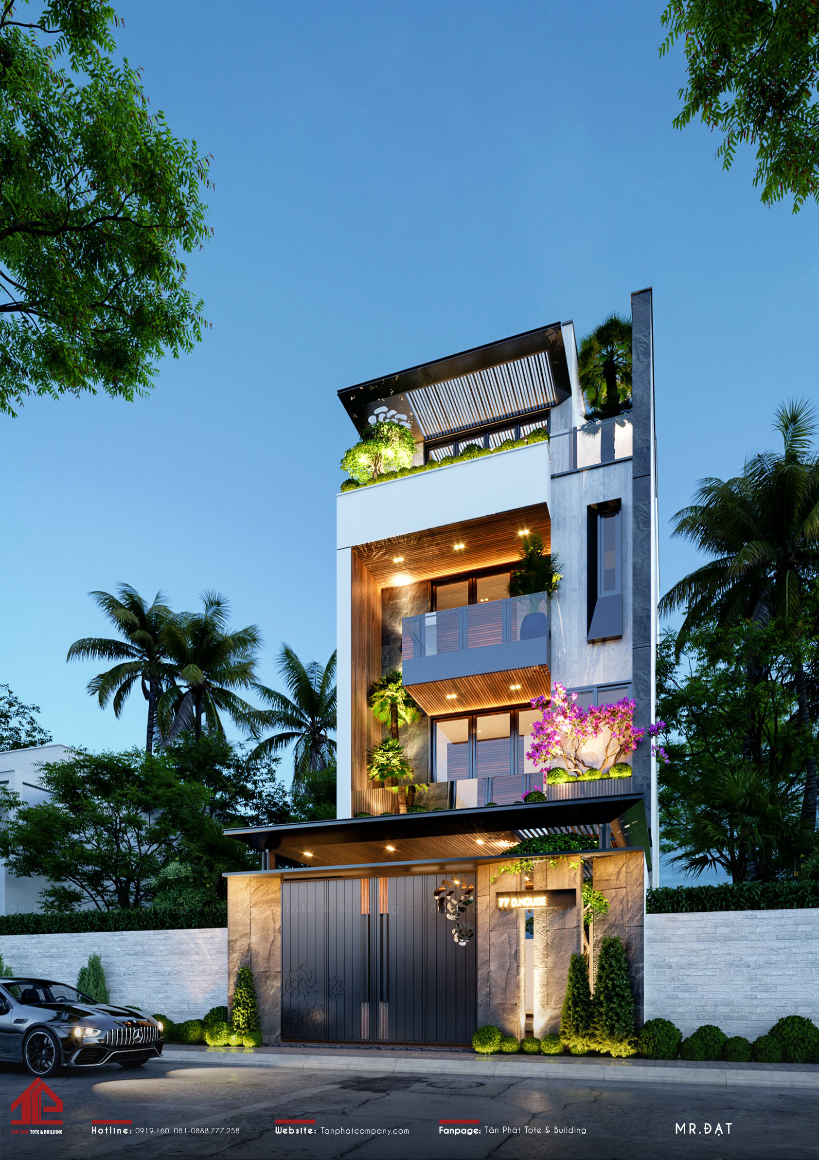 C’s house trở nên nổi bật và khác biệt bởi đường nét kiến trúc gãy gọn và khỏe khoắn. Mặt tiền gây ấn tượng nhờ việc tạo hình khối phi đối xứng, hạn chế những chi tiết cầu kỳ để mang đến vẻ đẹp hiện đại và tinh tế