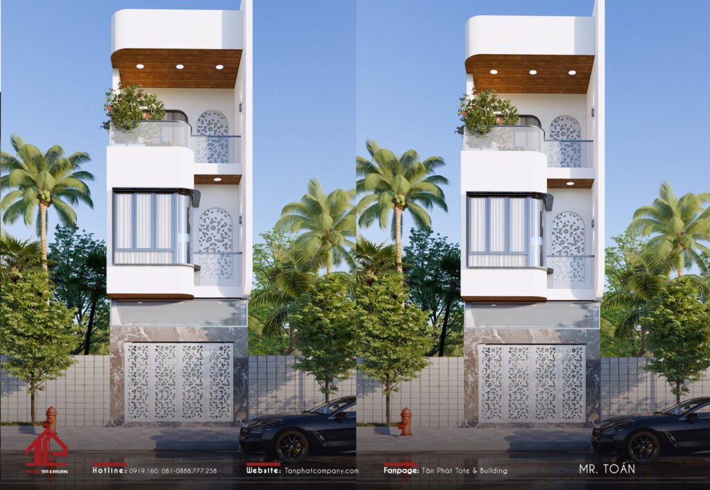 Nhà phố 3 tầng với phong cách hiện đại