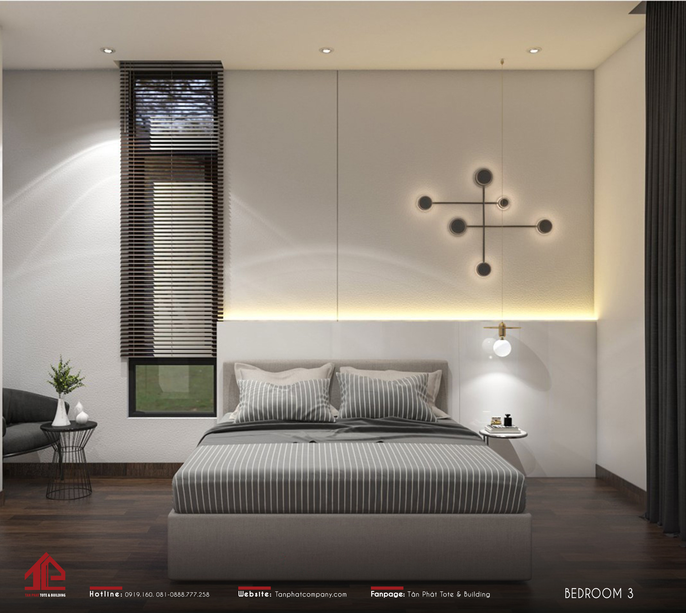 thiết kế phòng ngủ tối giản