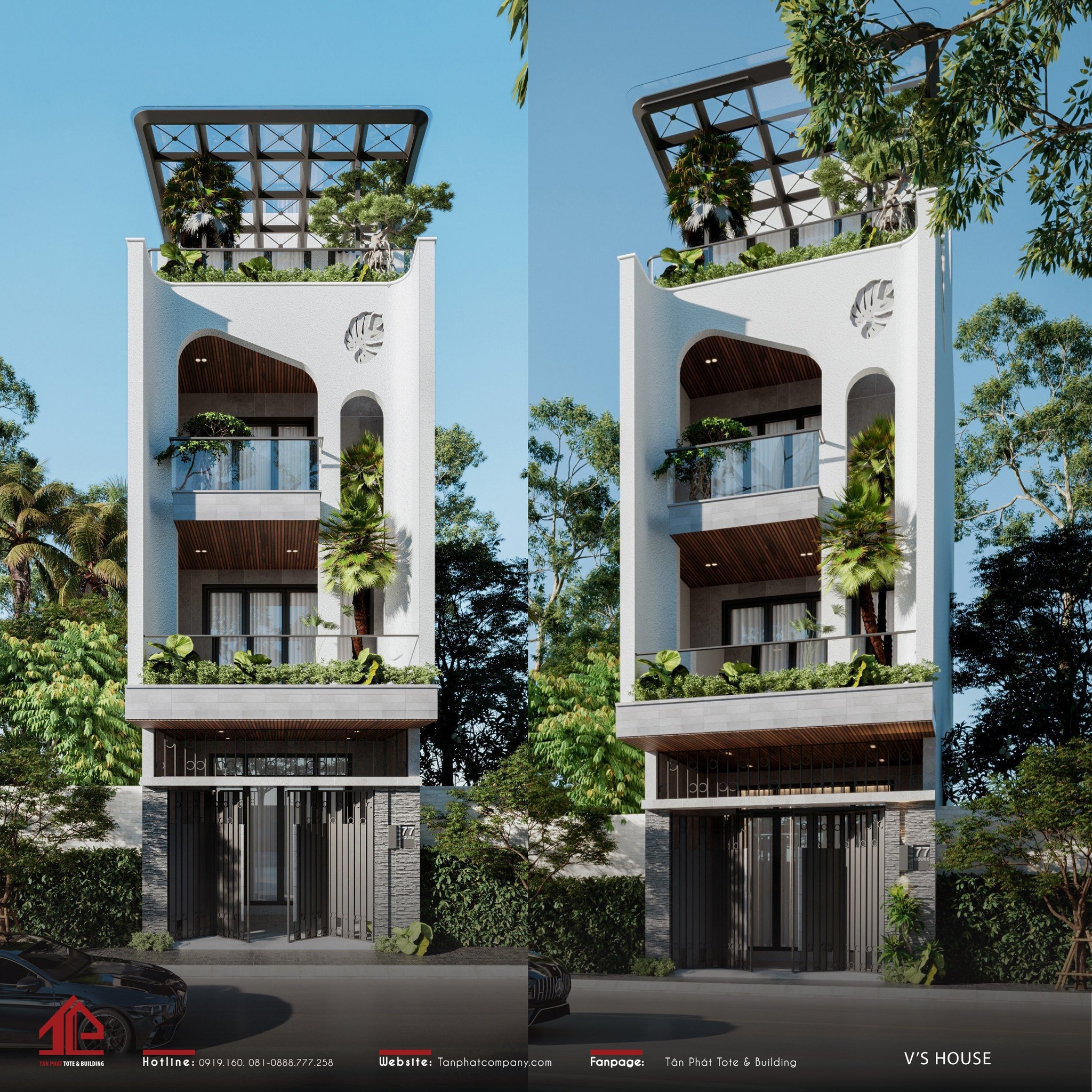 Phối Cảnh 3D Mặt Tiền Chính V's House