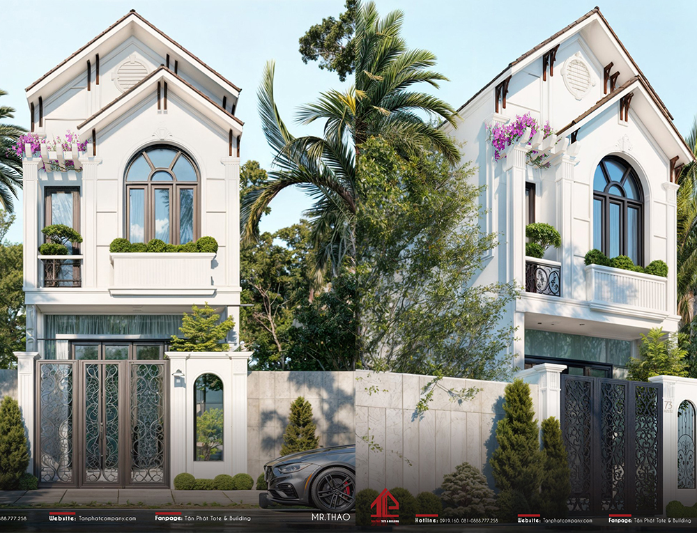 Mẫu nhà phố thiết kế 2 tầng 3 phòng ngủ