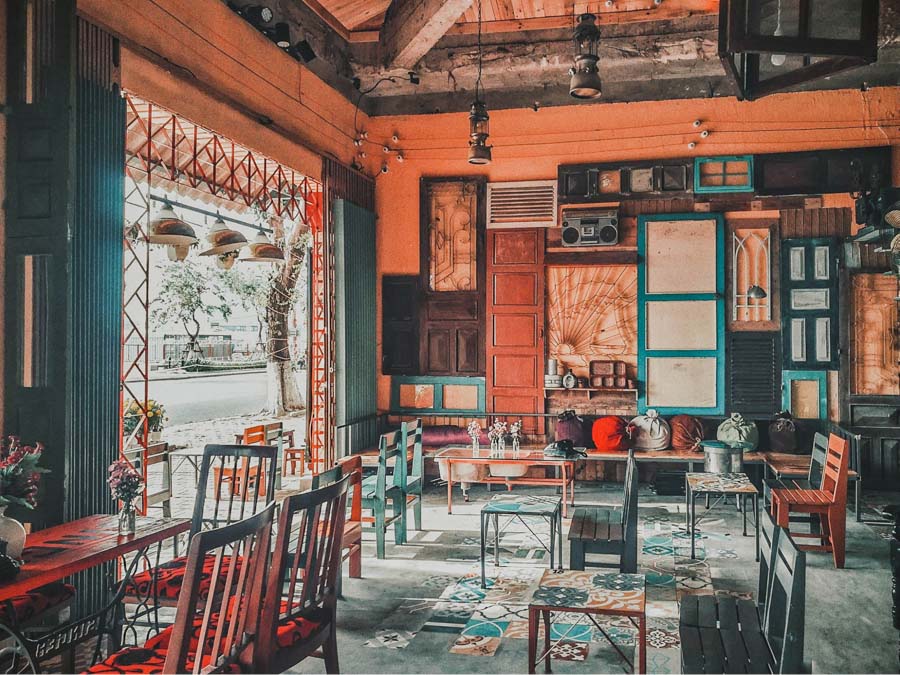 thiet ke quan cafe phong cach vintage