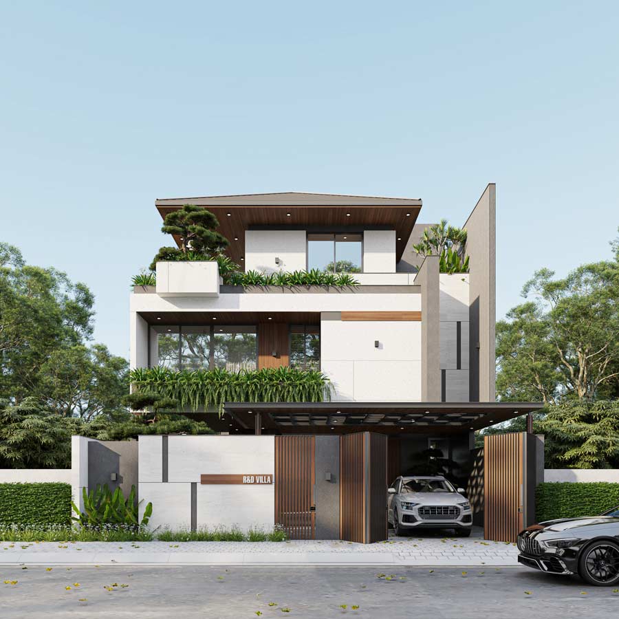 Thiet ke nha mat tien 12m sau 10m