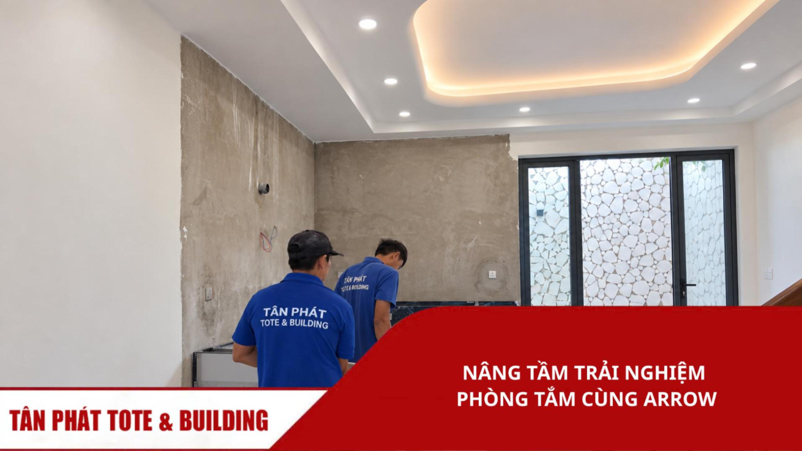 Thi công lắp đặt thiết bị vệ sinh ARROW cho phòng tắm nhà phố G's House