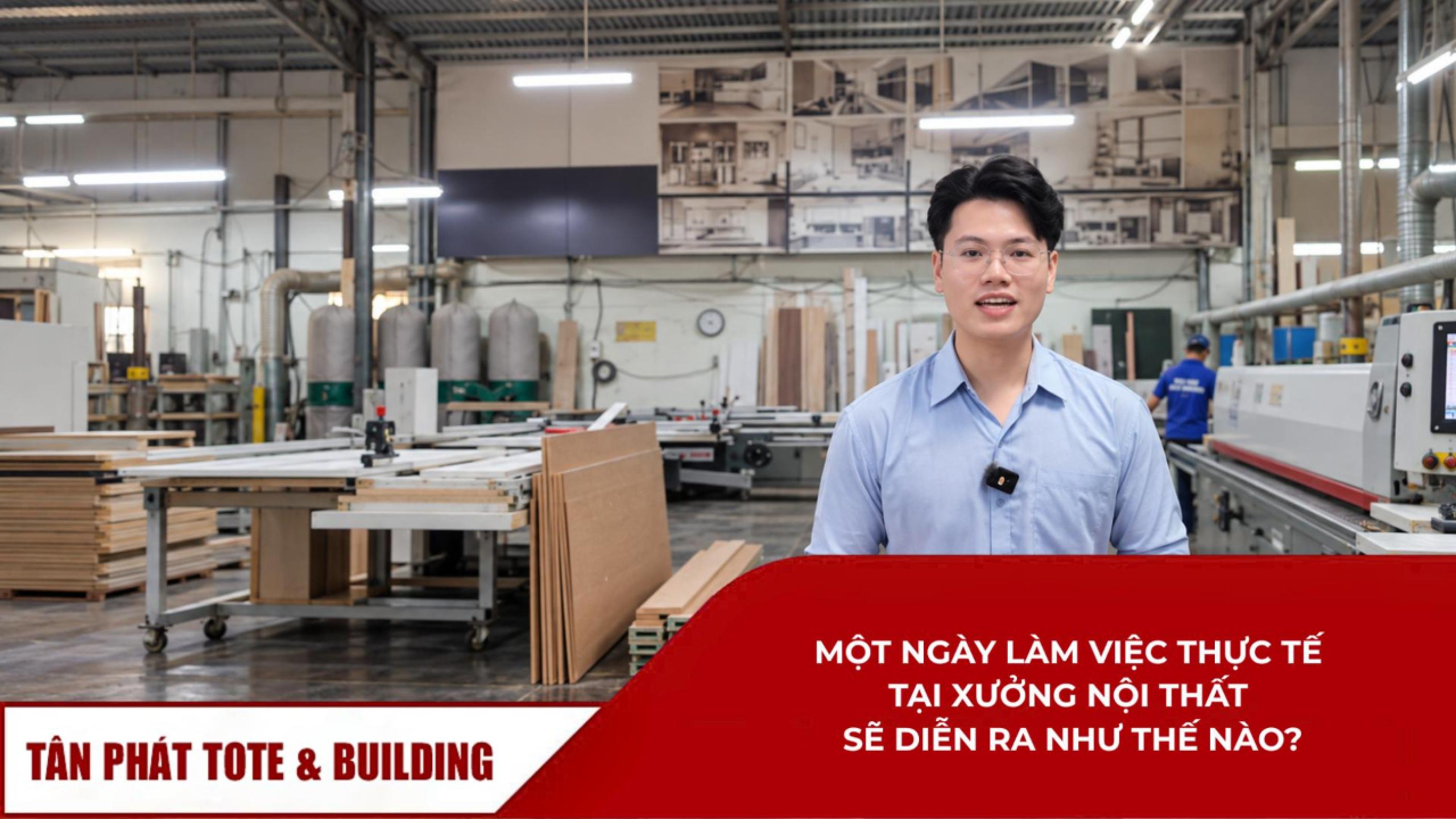 Xưởng sản xuất nội thất Tân Phát gia công cắt gỗ bằng máy CNC và thợ mộc hoàn thiện